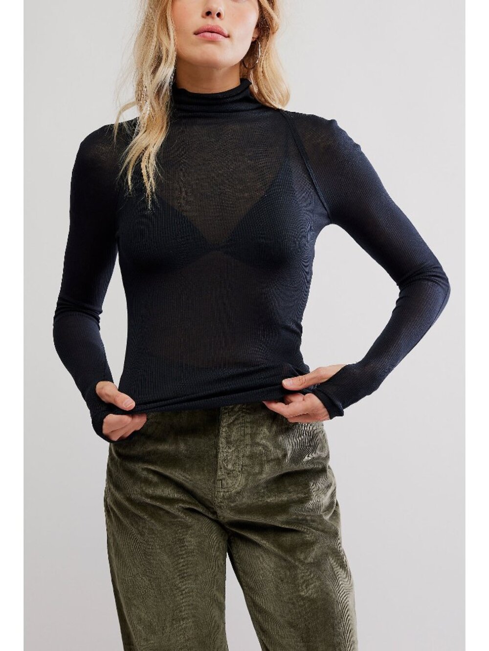 🆕 FREE PEOPLE Close To Home Layering Top / Black